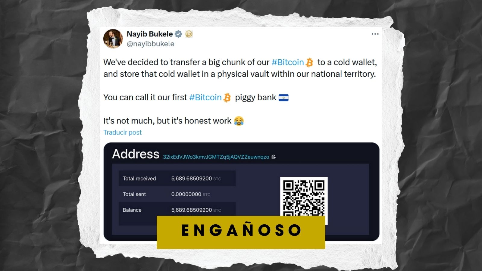 Es engañoso que billetera fría dará “máxima transparencia” al uso de  bitcóin del Gobierno salvadoreño | Infodemia.